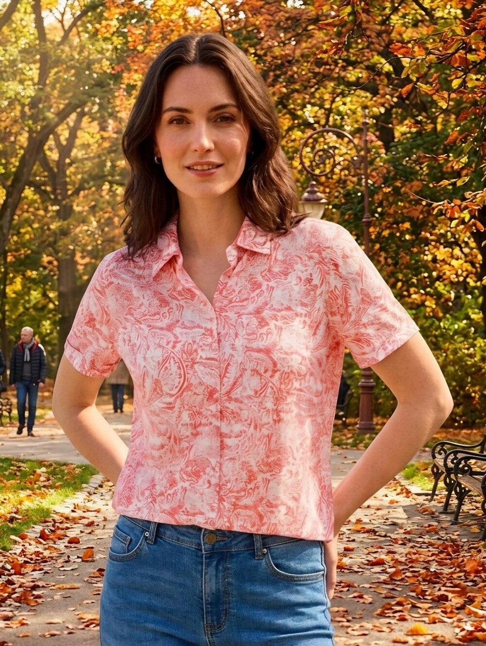 croft & barrow Pink Paisley Short-Sleeve Button-Down Shirt